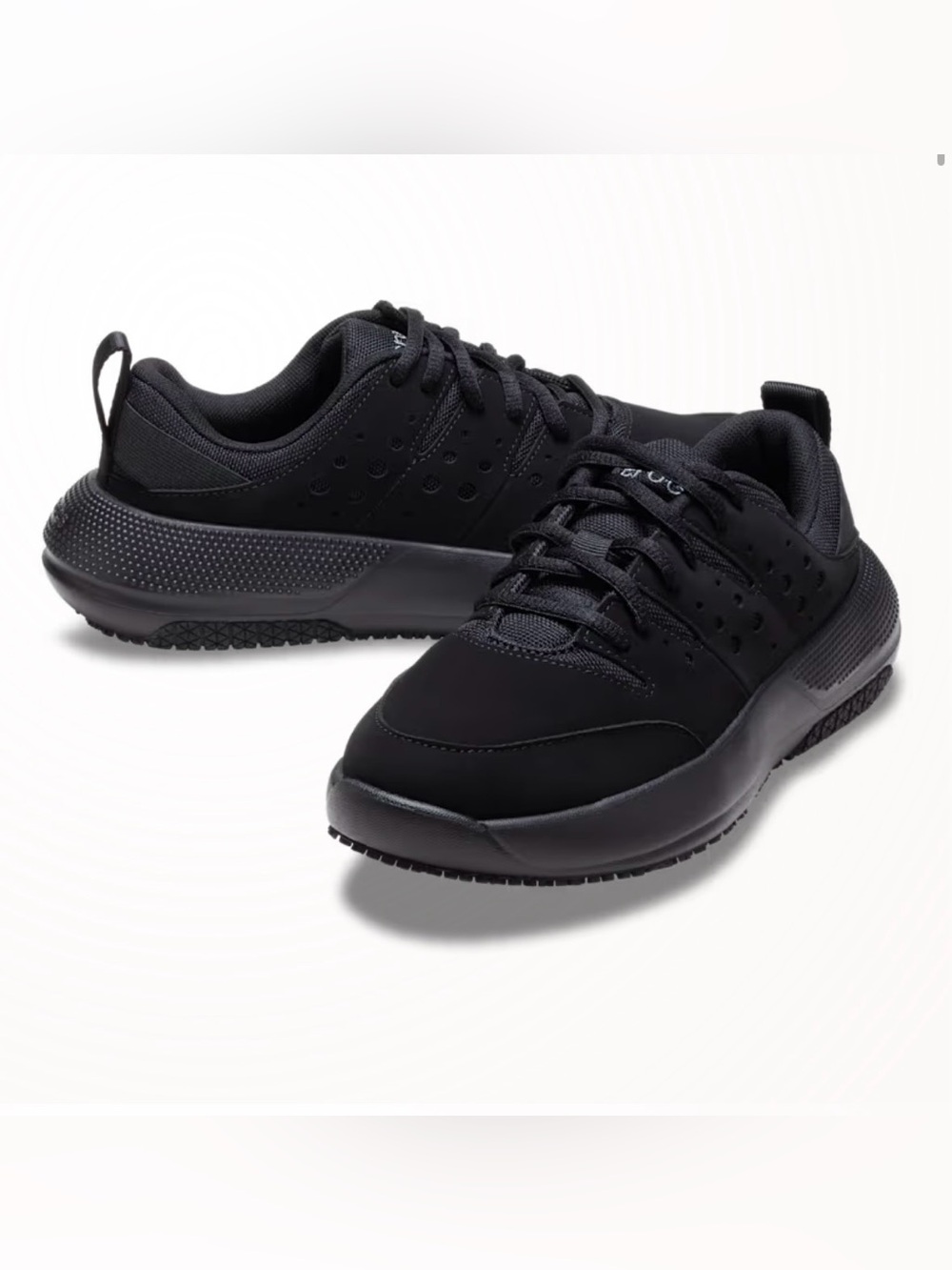 Crocs Women's On the Clock Work Sneaker Triple Black 7.5 athletic shoes non slip